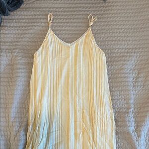 entro Yellow and White Striped Maxi Dress